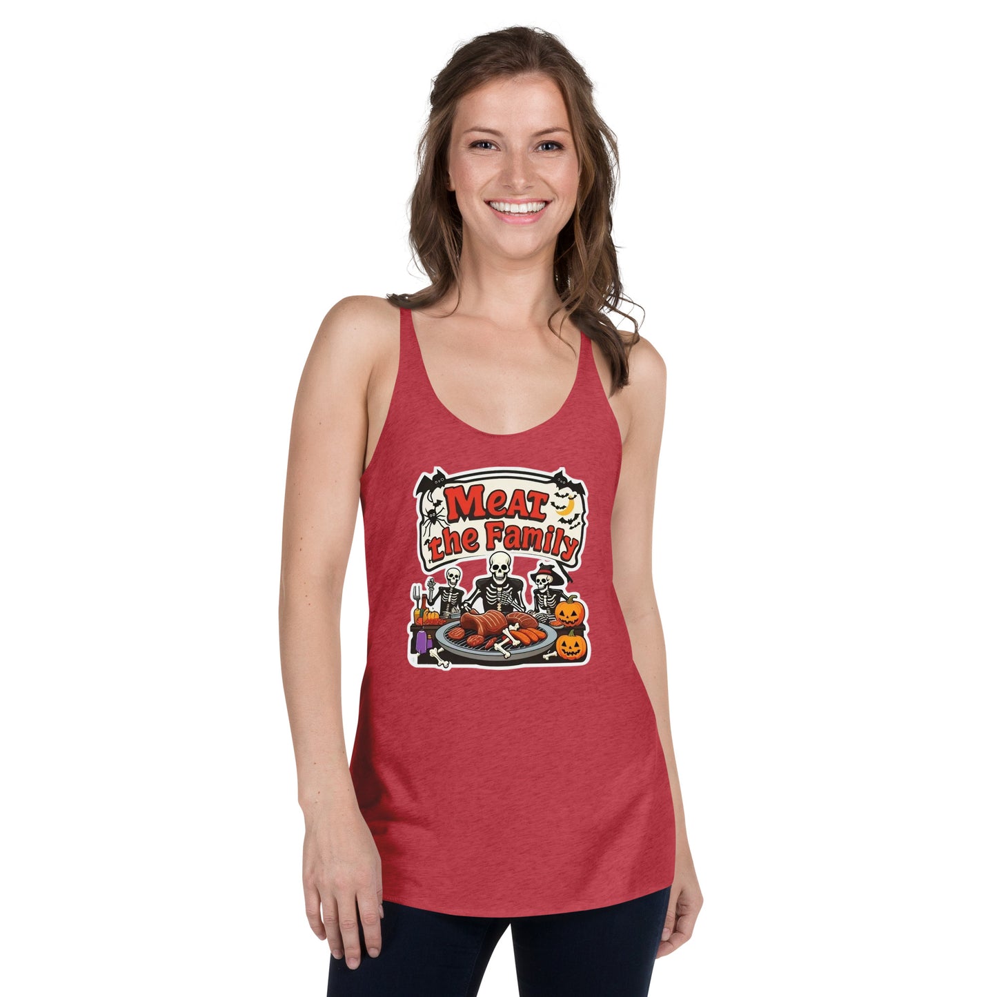 Meat The Family Women's Racerback Tank  from Rare Plus Apparel – unique movie & pop culture inspired design.