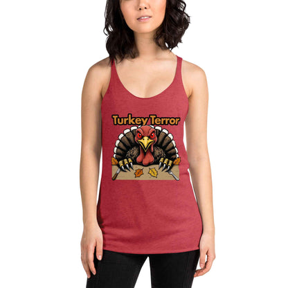“Turkey Terror” Feast of Fear Women's Racerback Tank