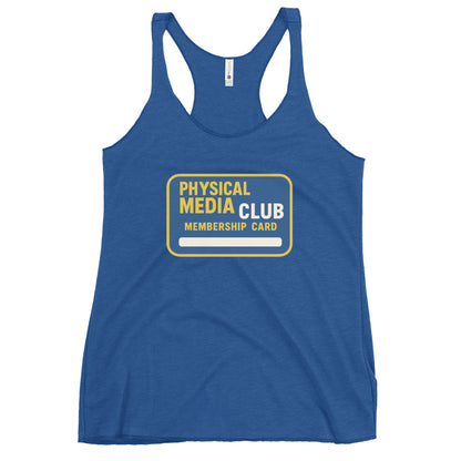 Physical Media Club Women's Racerback Tank  from Rare Plus Apparel – unique movie & pop culture inspired design.