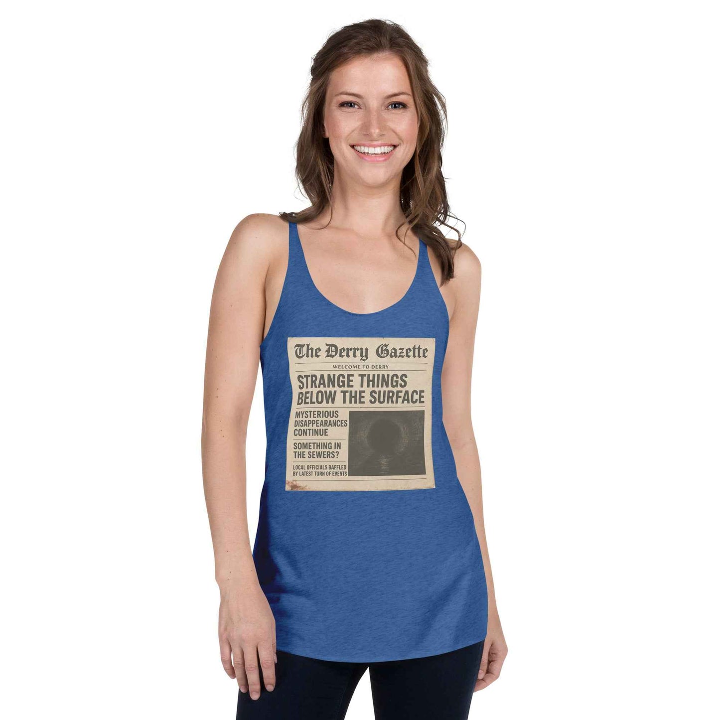 The Derry Gazette “Strange Things Below the Surface” Women's Racerback Tank