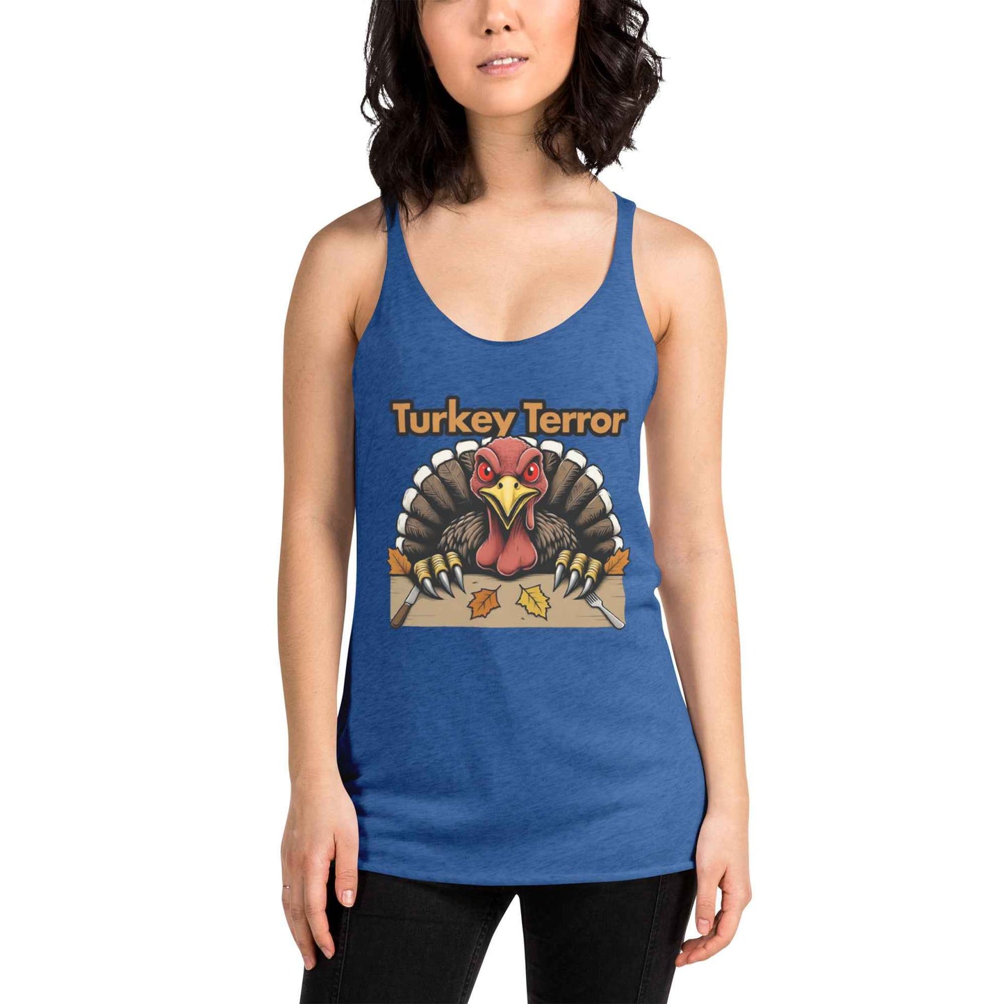 “Turkey Terror” Feast of Fear Women's Racerback Tank