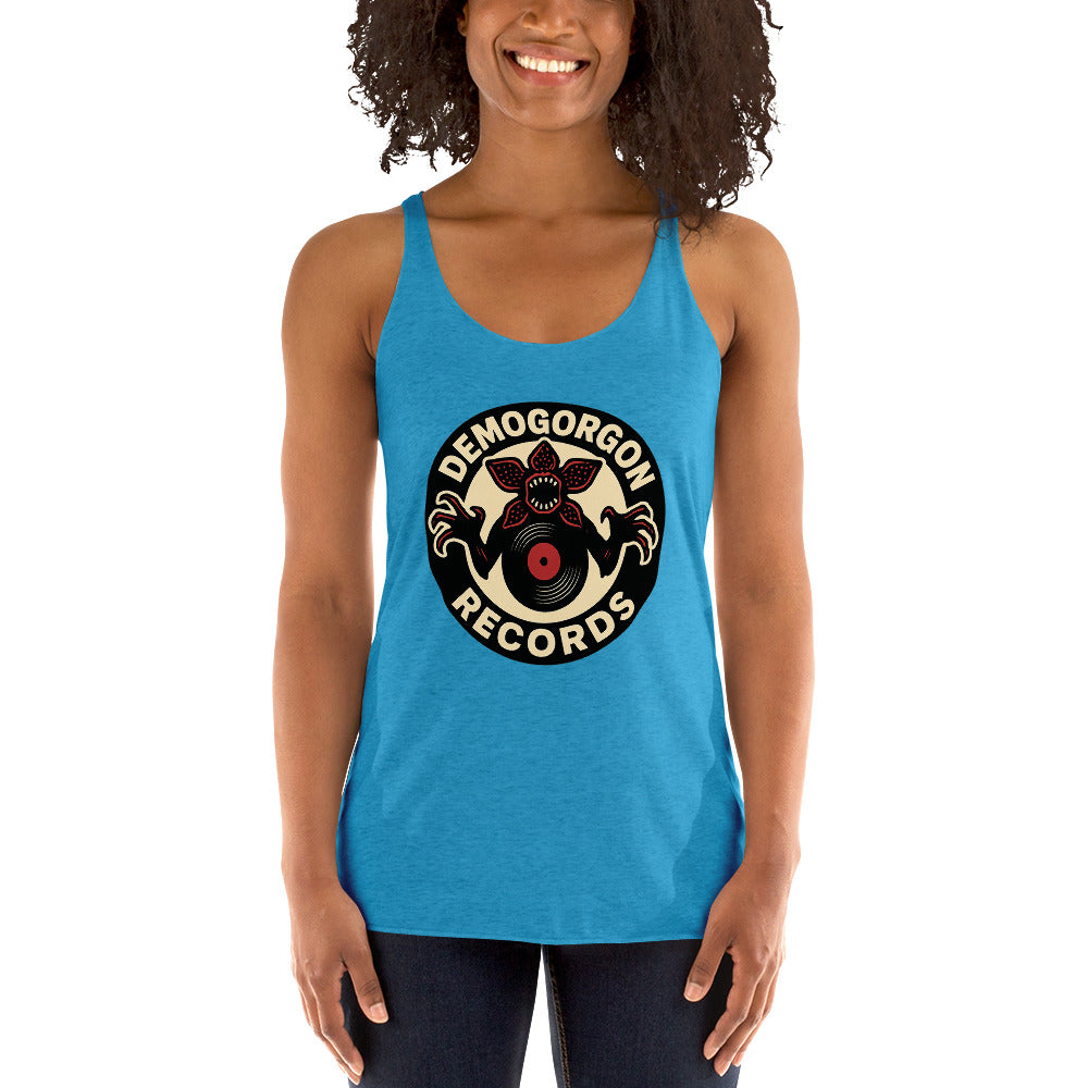 Demogorgon Records Women's Racerback Tank  from Rare Plus Apparel – unique movie & pop culture inspired design.