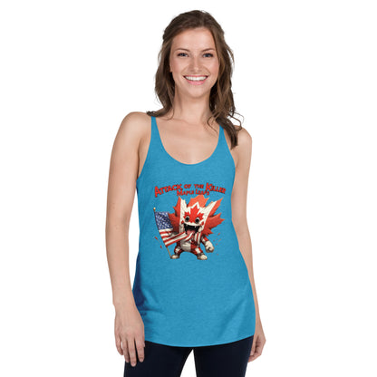 Maple Mayhem Women's Racerback Tank  from Rare Plus Apparel – unique movie & pop culture inspired design.