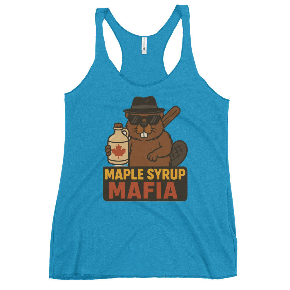 Maple Syrup Mafia Women's Racerback Tank  from Rare Plus Apparel – unique movie & pop culture inspired design.