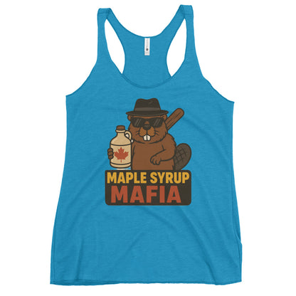 Maple Syrup Mafia Women's Racerback Tank  from Rare Plus Apparel – unique movie & pop culture inspired design.