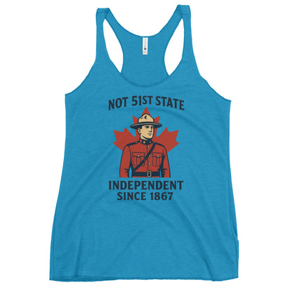 Not 51st State Mountie Women's Racerback Tank  from Rare Plus Apparel – unique movie & pop culture inspired design.