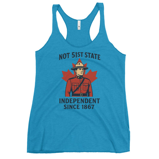 Not 51st State Mountie Women's Racerback Tank  from Rare Plus Apparel – unique movie & pop culture inspired design.