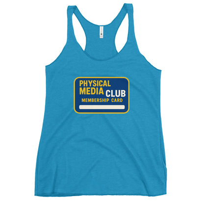 Physical Media Club Women's Racerback Tank  from Rare Plus Apparel – unique movie & pop culture inspired design.