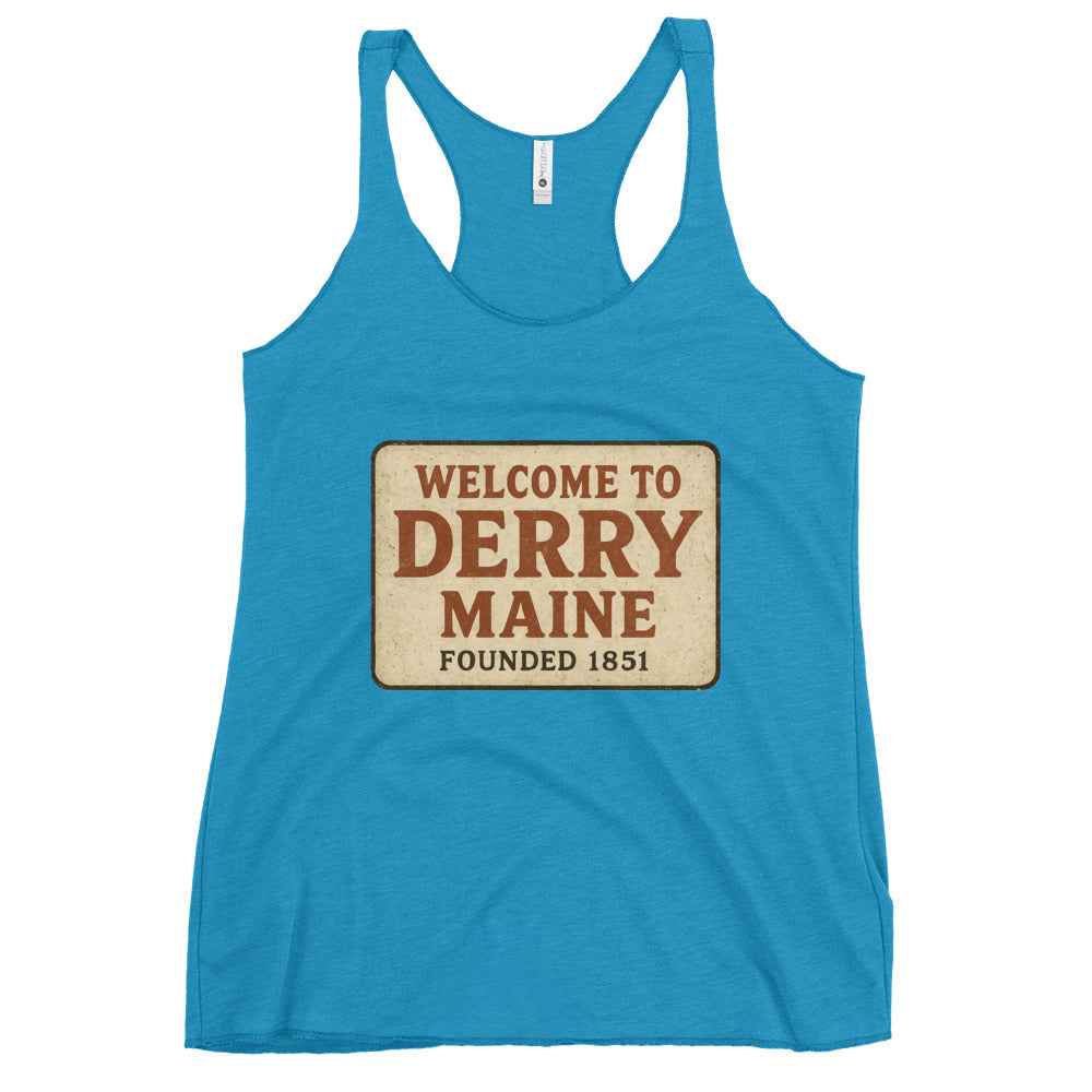 Welcome to Derry, Maine: Founded 1851 Women's Racerback Tank