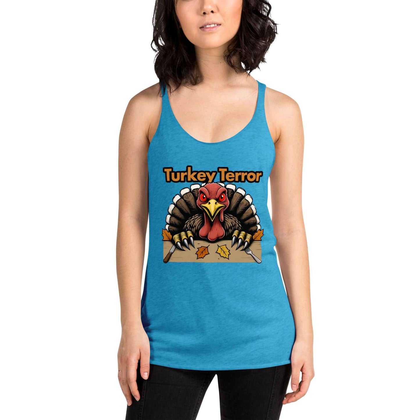 “Turkey Terror” Feast of Fear Women's Racerback Tank