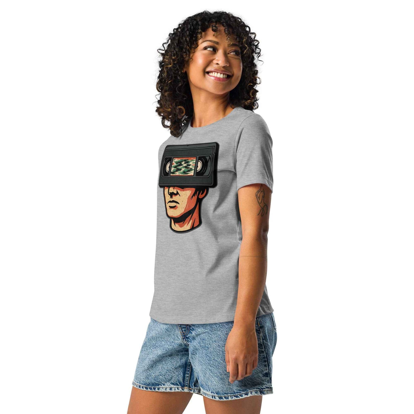Tape Head Retro VHS Horror Design Women's Relaxed T-Shirt