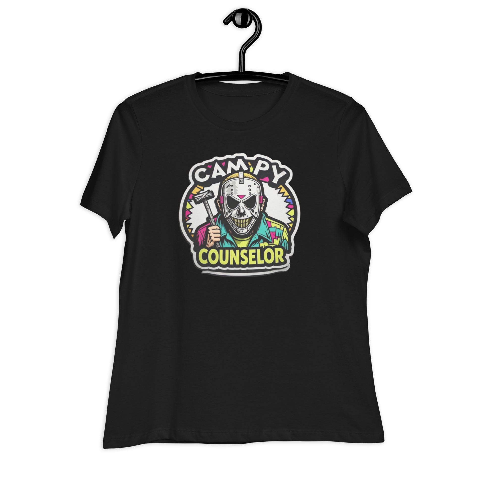Campy Counselor Women's Relaxed T-Shirt  from Rare Plus Apparel – unique movie & pop culture inspired design.