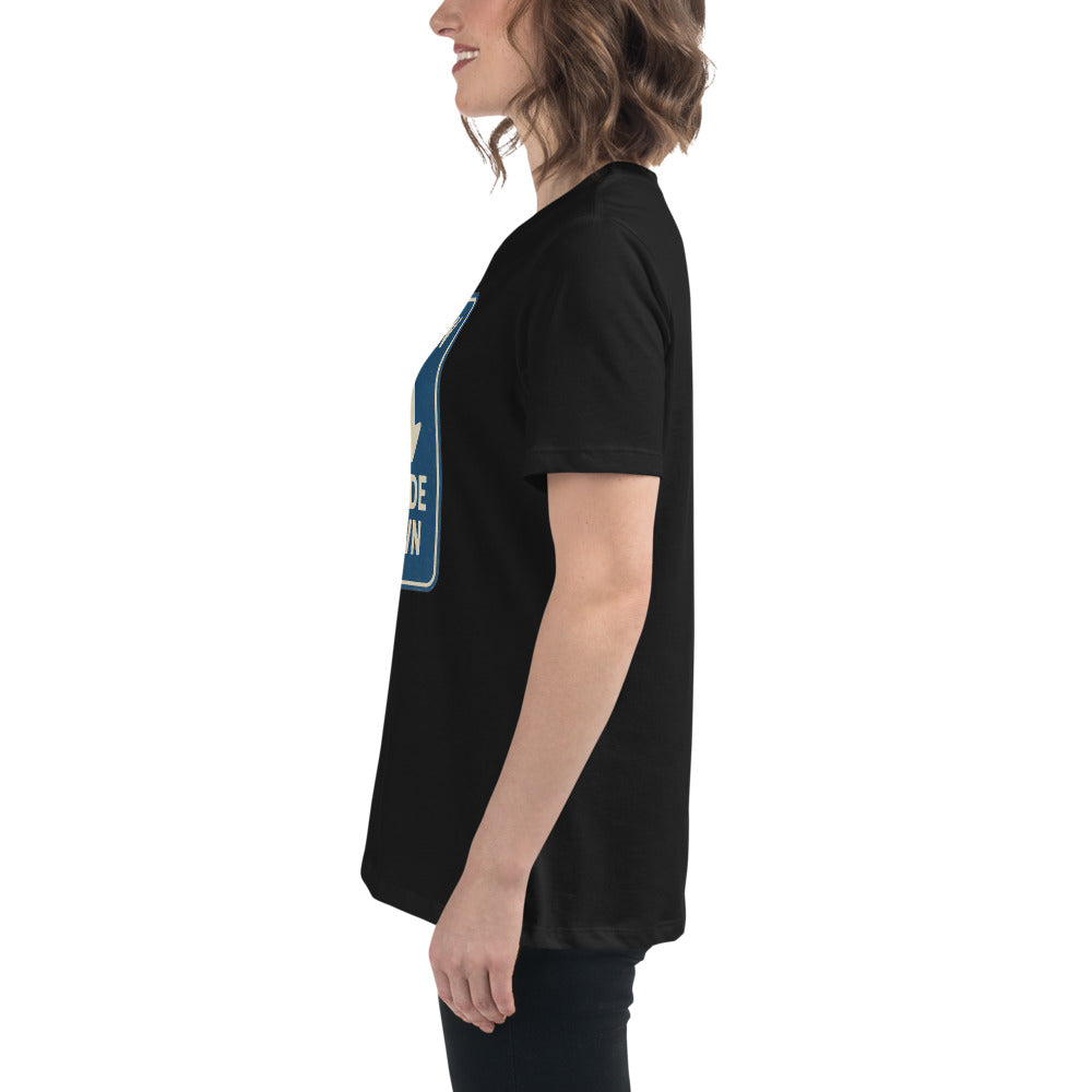 Lost in the Upside Down Women's Relaxed T-Shirt  from Rare Plus Apparel – unique movie & pop culture inspired design.