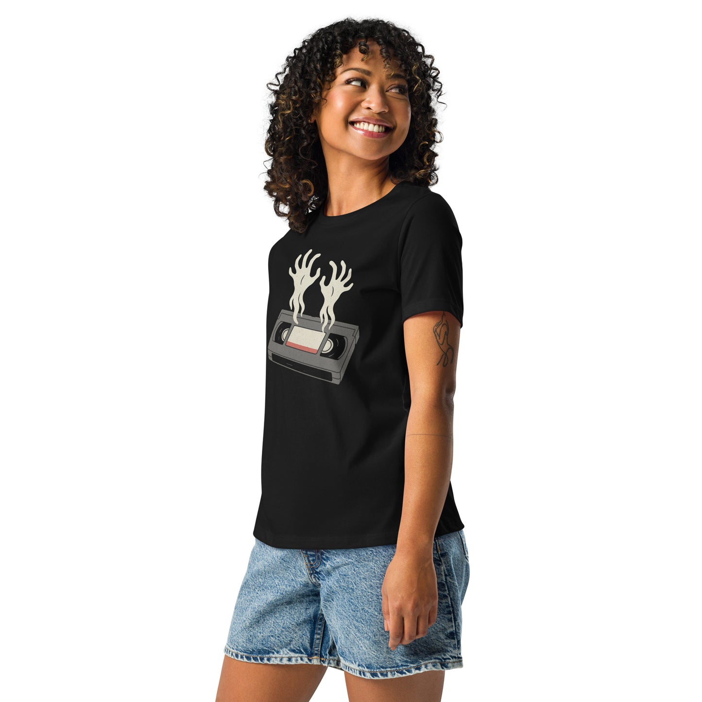 Cursed Media Women's Relaxed T-Shirt  from Rare Plus Apparel – unique movie & pop culture inspired design.