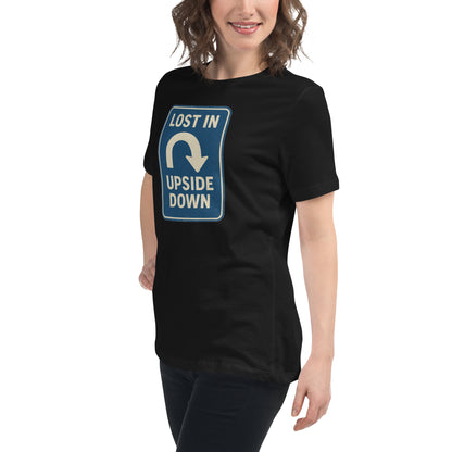 Lost in the Upside Down Women's Relaxed T-Shirt  from Rare Plus Apparel – unique movie & pop culture inspired design.