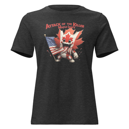 Maple Mayhem Women's Relaxed T-Shirt  from Rare Plus Apparel – unique movie & pop culture inspired design.