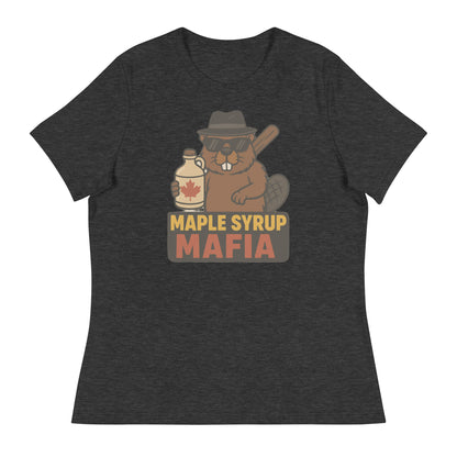 Maple Syrup Mafia Women's Relaxed T-Shirt  from Rare Plus Apparel – unique movie & pop culture inspired design.