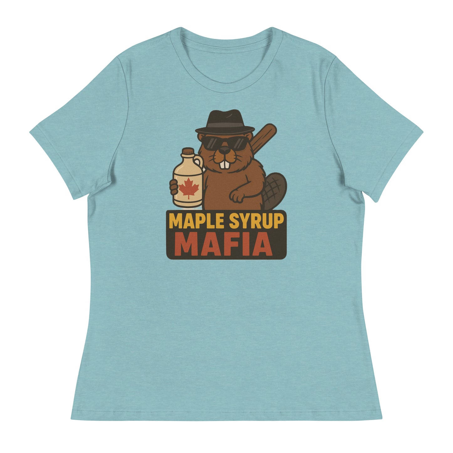 Maple Syrup Mafia Women's Relaxed T-Shirt  from Rare Plus Apparel – unique movie & pop culture inspired design.
