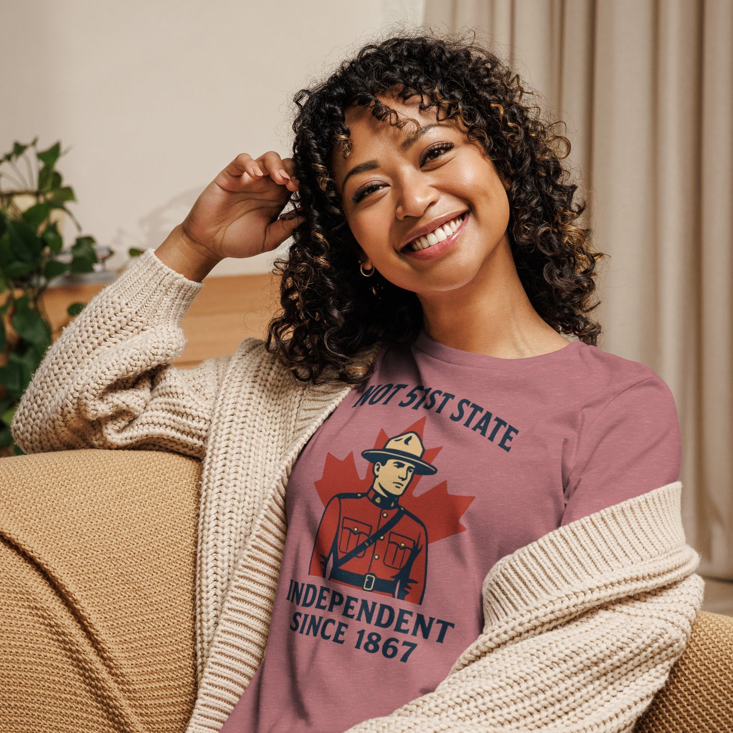 Not 51st State Mountie Women's Relaxed T-Shirt  from Rare Plus Apparel – unique movie & pop culture inspired design.