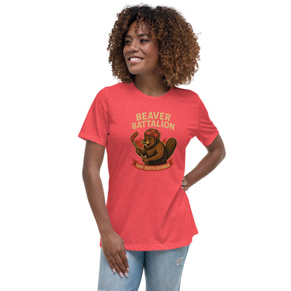 Beaver Battalion – True North Defender Women's Relaxed T-Shirt  from Rare Plus Apparel – unique movie & pop culture inspired design.
