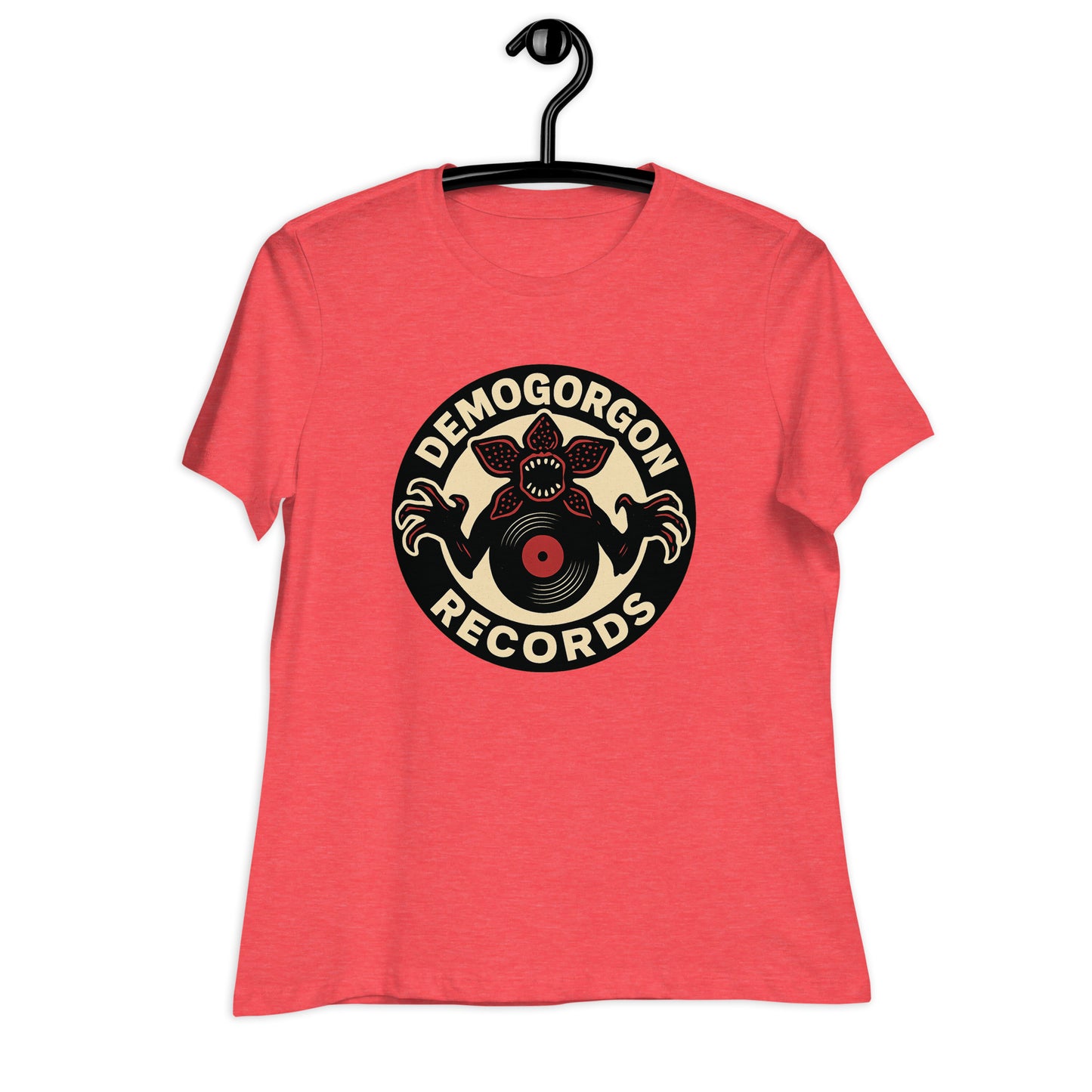 Demogorgon Records Women's Relaxed T-Shirt  from Rare Plus Apparel – unique movie & pop culture inspired design.