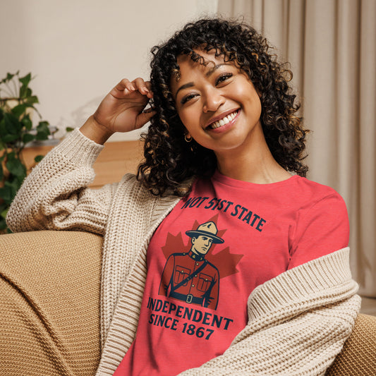 Not 51st State Mountie Women's Relaxed T-Shirt  from Rare Plus Apparel – unique movie & pop culture inspired design.