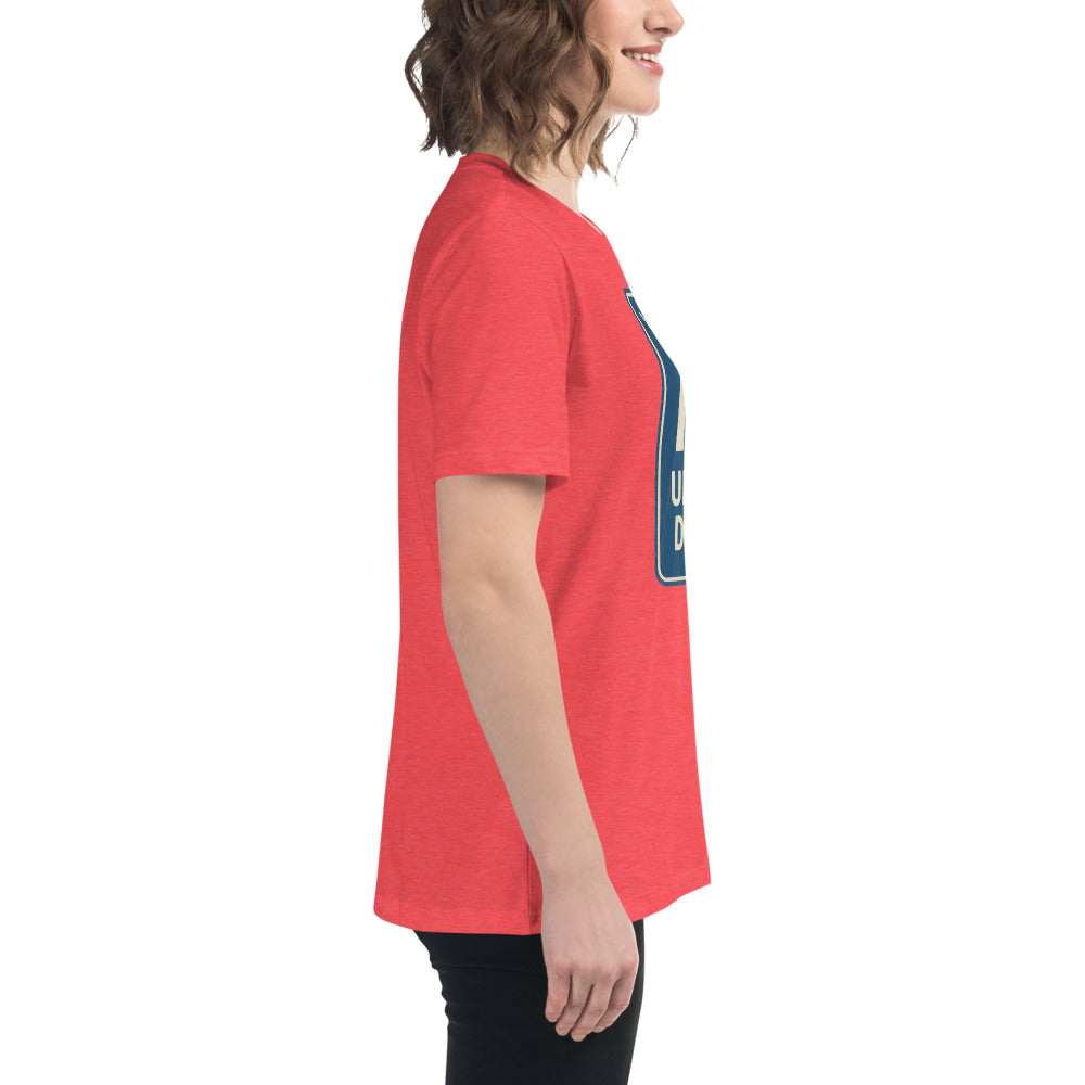 Lost in the Upside Down Women's Relaxed T-Shirt  from Rare Plus Apparel – unique movie & pop culture inspired design.