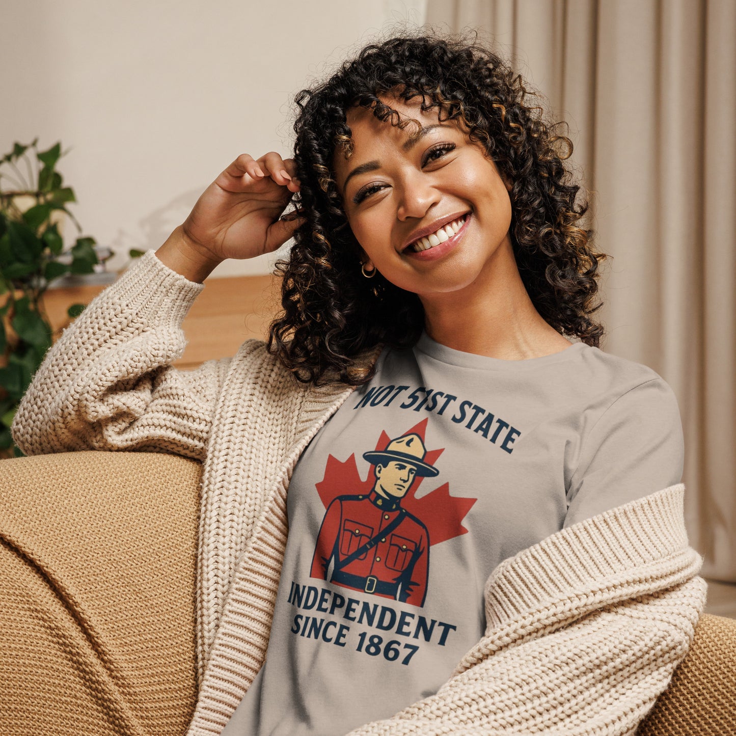 Not 51st State Mountie Women's Relaxed T-Shirt  from Rare Plus Apparel – unique movie & pop culture inspired design.