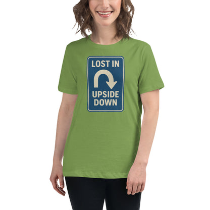 Lost in the Upside Down Women's Relaxed T-Shirt  from Rare Plus Apparel – unique movie & pop culture inspired design.