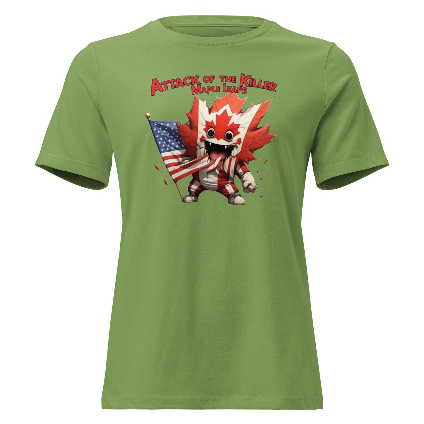Maple Mayhem Women's Relaxed T-Shirt  from Rare Plus Apparel – unique movie & pop culture inspired design.