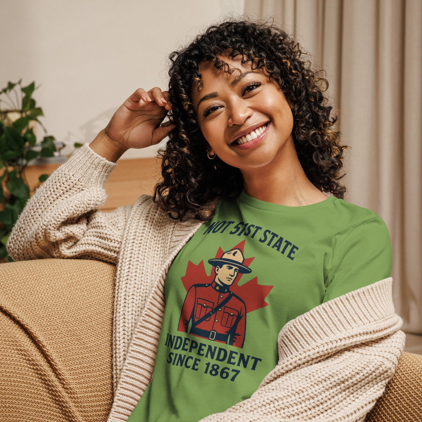 Not 51st State Mountie Women's Relaxed T-Shirt  from Rare Plus Apparel – unique movie & pop culture inspired design.