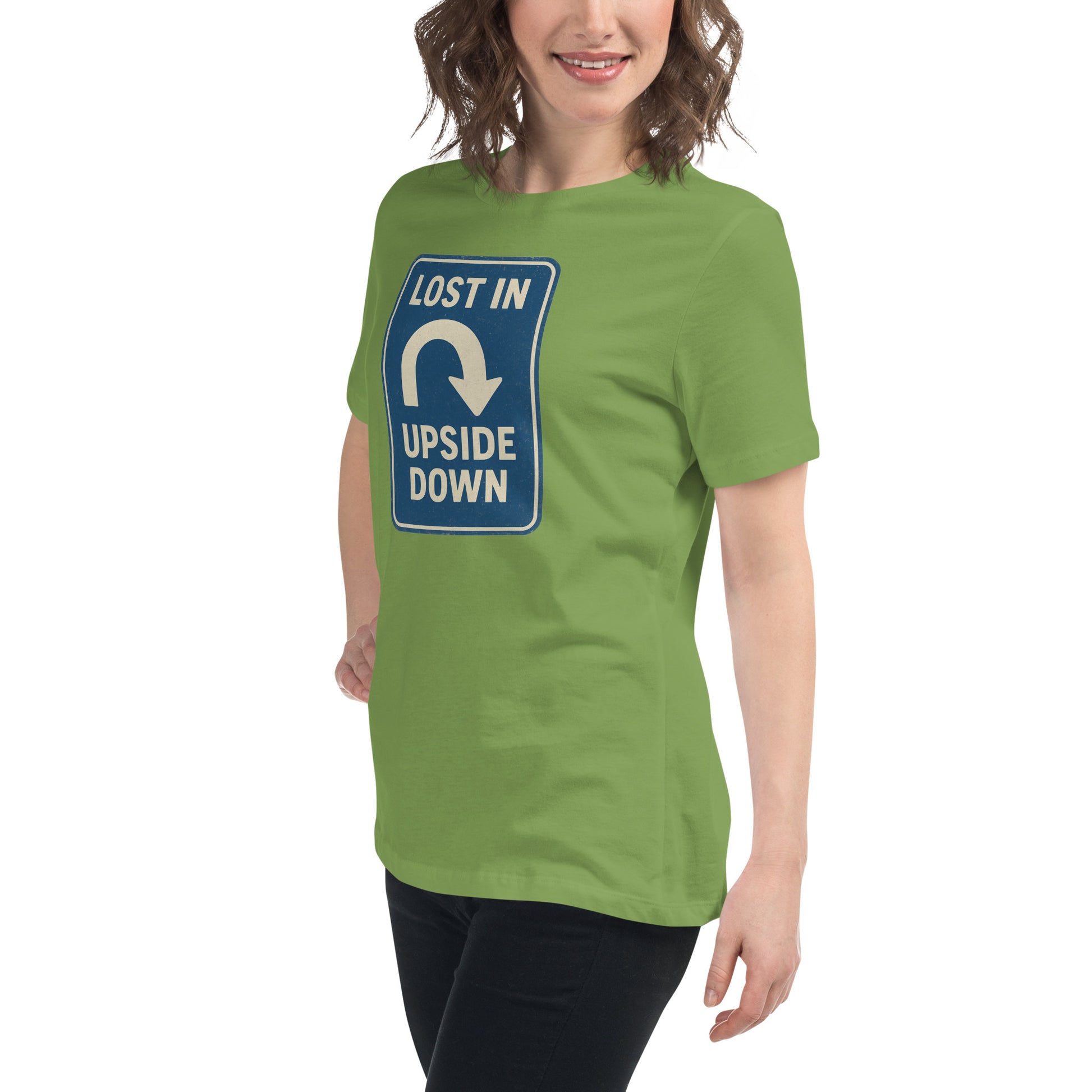 Lost in the Upside Down Women's Relaxed T-Shirt  from Rare Plus Apparel – unique movie & pop culture inspired design.