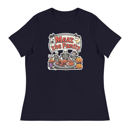 Meat The Family Women's Relaxed T-Shirt  from Rare Plus Apparel – unique movie & pop culture inspired design.