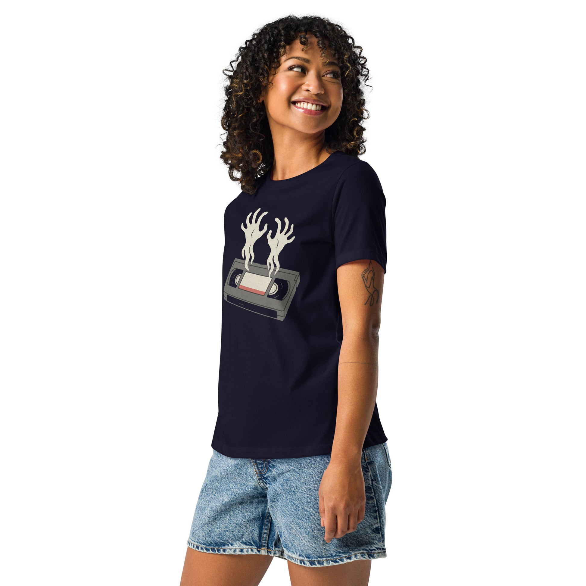 Cursed Media Women's Relaxed T-Shirt  from Rare Plus Apparel – unique movie & pop culture inspired design.