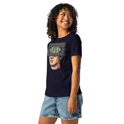 Tape Head Retro VHS Horror Design Women's Relaxed T-Shirt