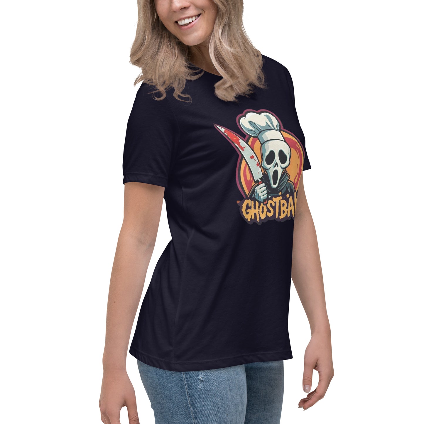GhostBake Women's Relaxed T-Shirt  from Rare Plus Apparel – unique movie & pop culture inspired design.