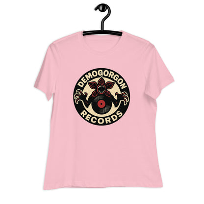 Demogorgon Records Women's Relaxed T-Shirt  from Rare Plus Apparel – unique movie & pop culture inspired design.