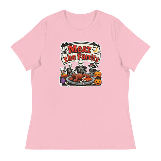 Meat The Family Women's Relaxed T-Shirt  from Rare Plus Apparel – unique movie & pop culture inspired design.
