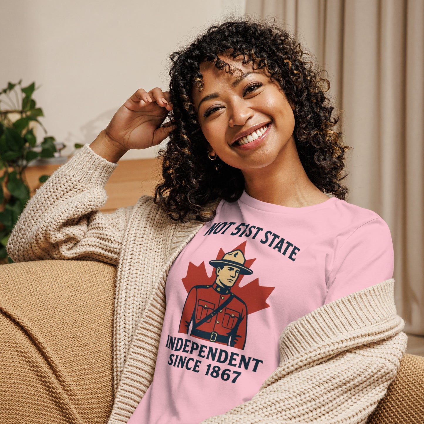 Not 51st State Mountie Women's Relaxed T-Shirt  from Rare Plus Apparel – unique movie & pop culture inspired design.