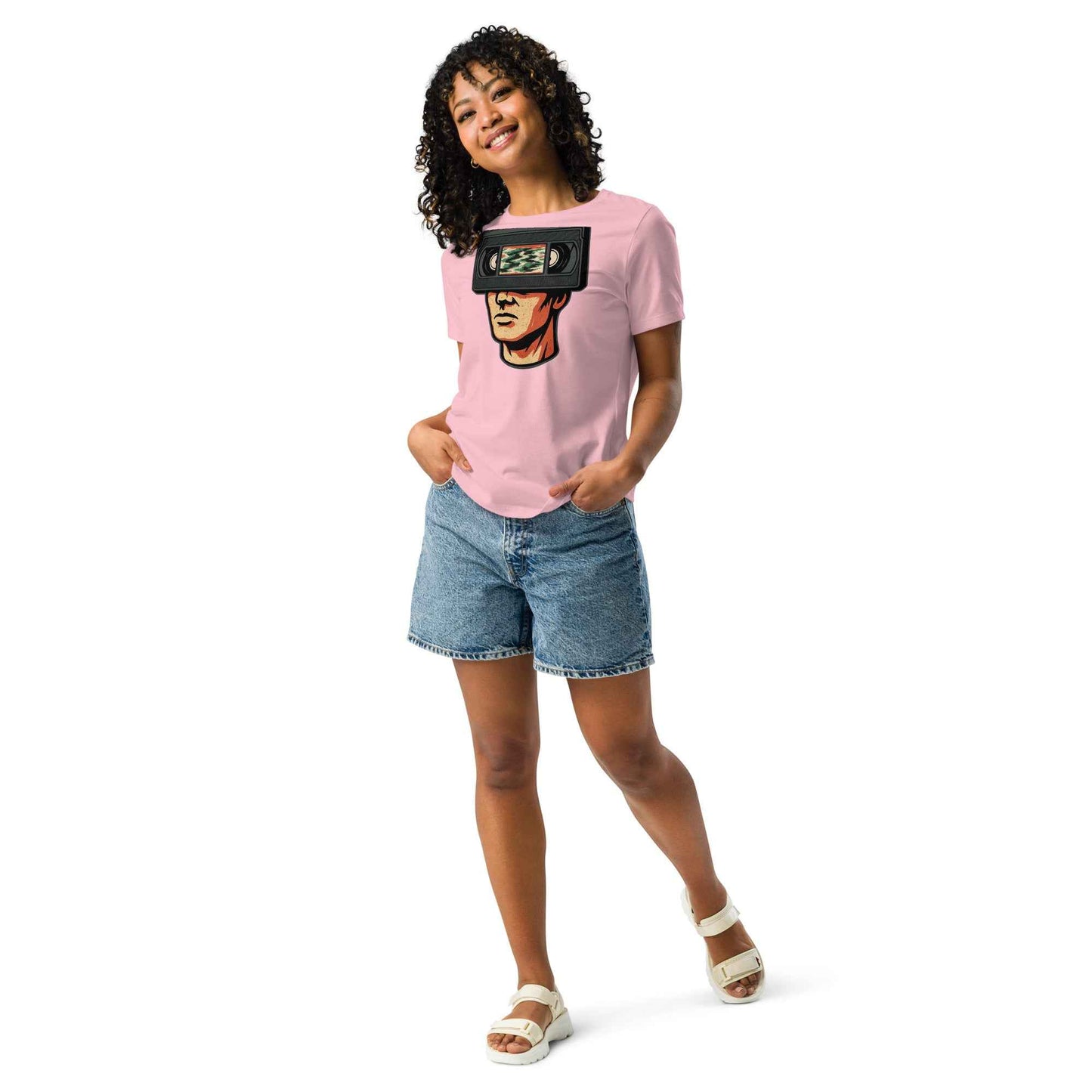Tape Head Retro VHS Horror Design Women's Relaxed T-Shirt