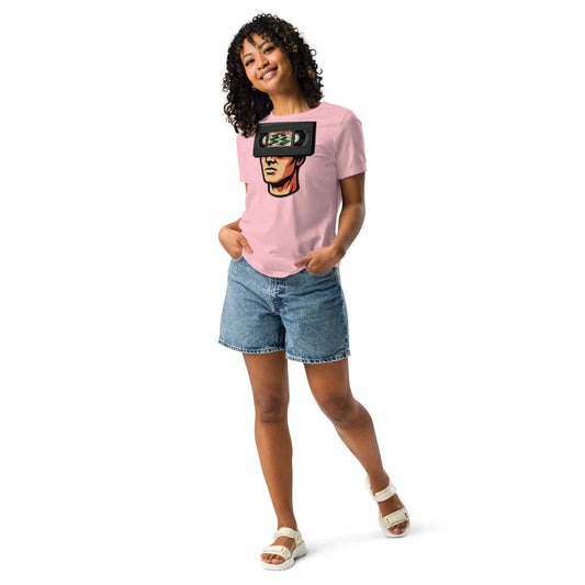 Tape Head Retro VHS Horror Design Women's Relaxed T-Shirt