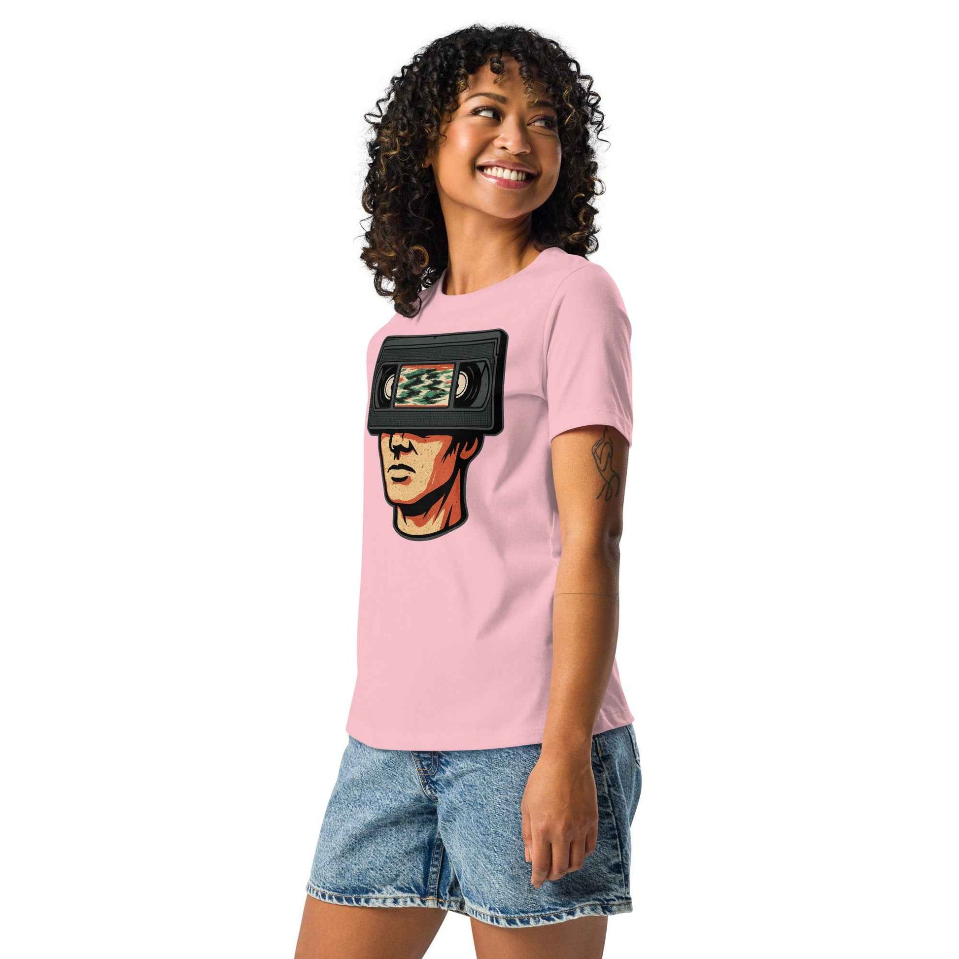 Tape Head Retro VHS Horror Design Women's Relaxed T-Shirt