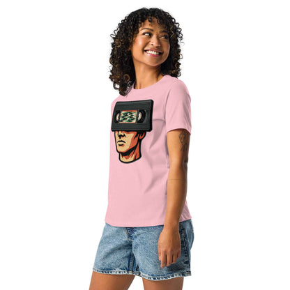 Tape Head Retro VHS Horror Design Women's Relaxed T-Shirt