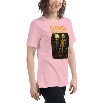 Clowns in a Cornfield Women's Relaxed T-Shirt  from Rare Plus Apparel – unique movie & pop culture inspired design.