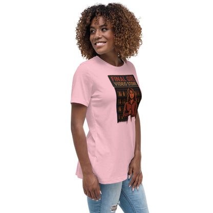 Final Girl Video Store Women's Relaxed T-Shirt  from Rare Plus Apparel – unique movie & pop culture inspired design.
