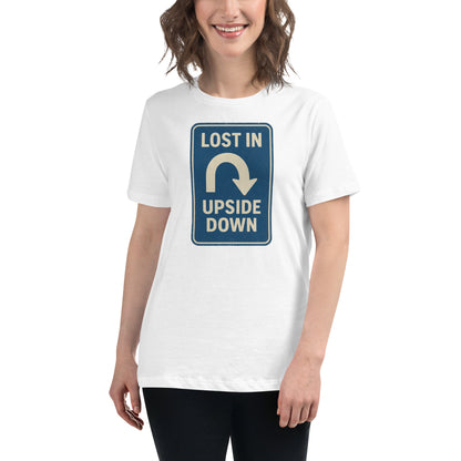 Lost in the Upside Down Women's Relaxed T-Shirt  from Rare Plus Apparel – unique movie & pop culture inspired design.
