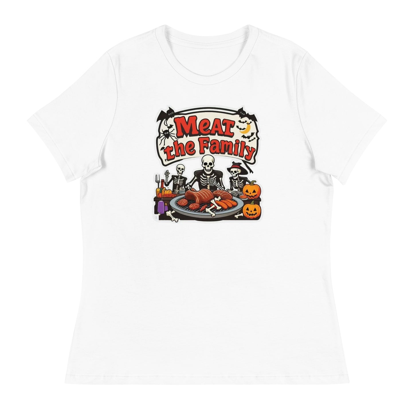 Meat The Family Women's Relaxed T-Shirt  from Rare Plus Apparel – unique movie & pop culture inspired design.