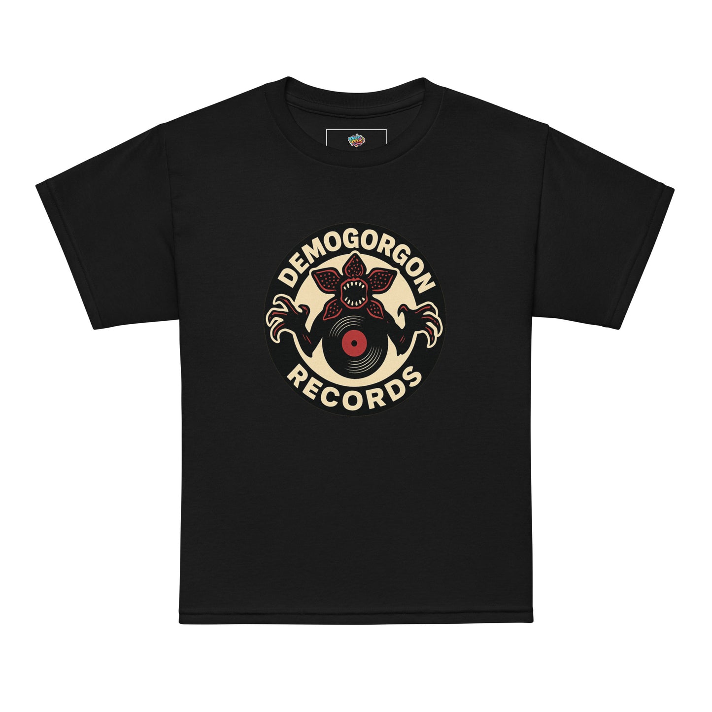 Demogorgon Records Youth t-shirt  from Rare Plus Apparel – unique movie & pop culture inspired design.