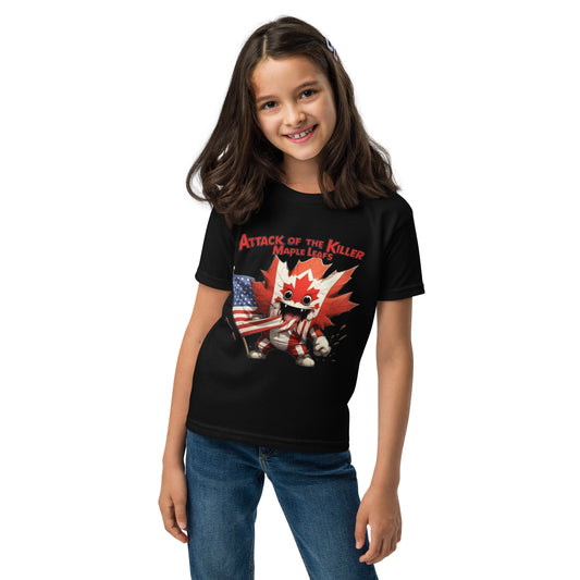 Maple Mayhem Youth t-shirt  from Rare Plus Apparel – unique movie & pop culture inspired design.