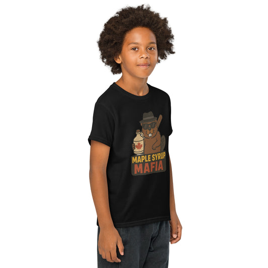 Maple Syrup Mafia Youth t-shirt  from Rare Plus Apparel – unique movie & pop culture inspired design.